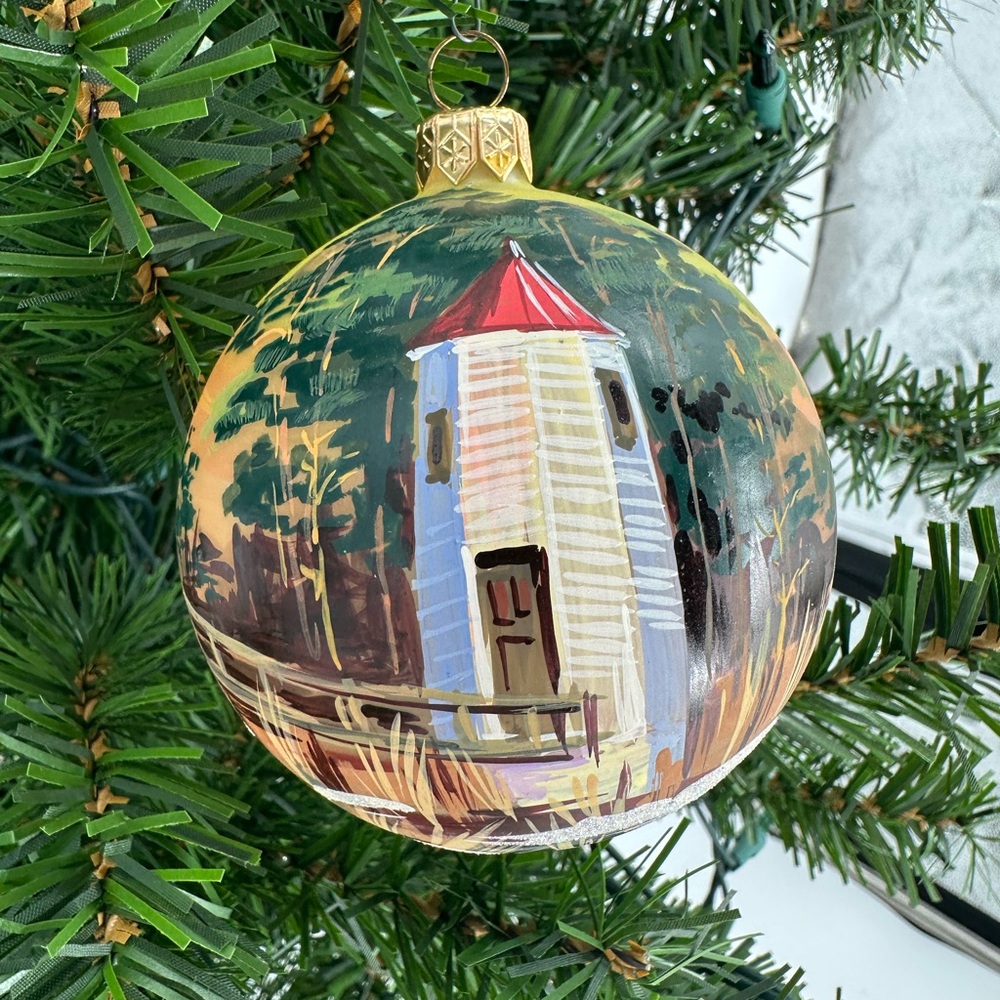 Hand-Painted Lighthouse Ornament Christmas Decoration Handmade